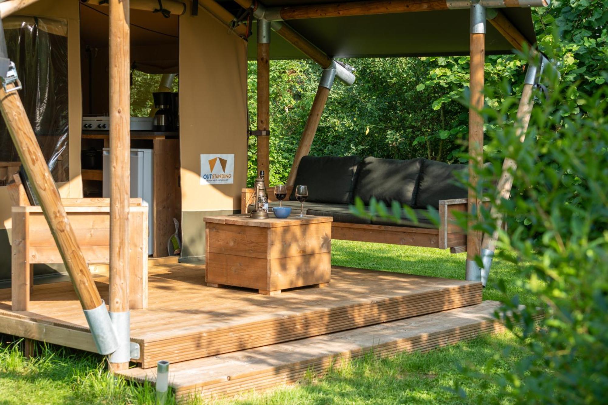 Safari Tent 1 Op Wellness Camping En B&B Stoltenborg Meddo Dış mekan fotoğraf